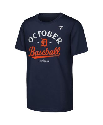 Big Boys and Girls Navy Detroit Tigers 2025 MLB Postseason Locker Room T-Shirt