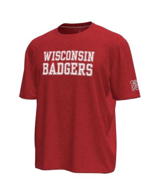 Men's Red Wisconsin Badgers Throwback Motion Heavyweight T-Shirt
