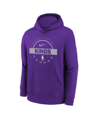 Big Boys and Girls Purple Sacramento Kings 2025/26 Club Fleece Practice Hoodie