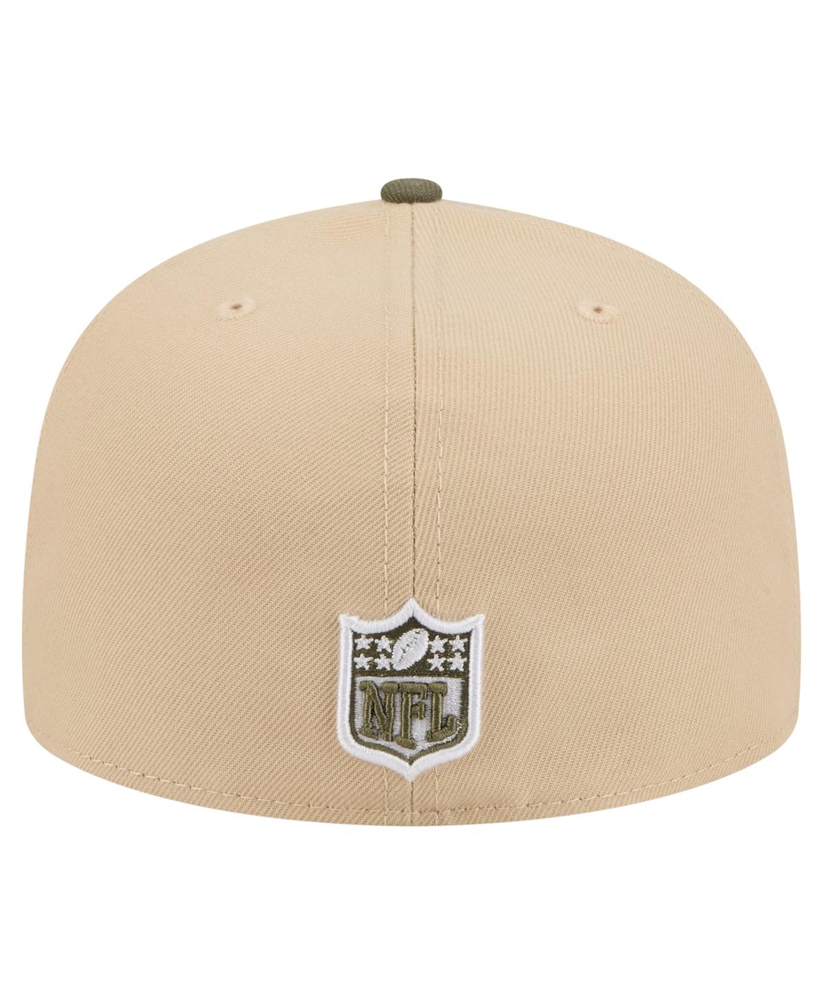 New Era Men's Light Beige/Olive York Jets Color Pack A-Frame 59FIFTY Fitted Hat