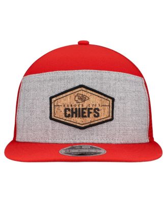 Men's Gray/Red Kansas City Chiefs Cork Split Panel 9FIFTY Trucker Snapback Hat