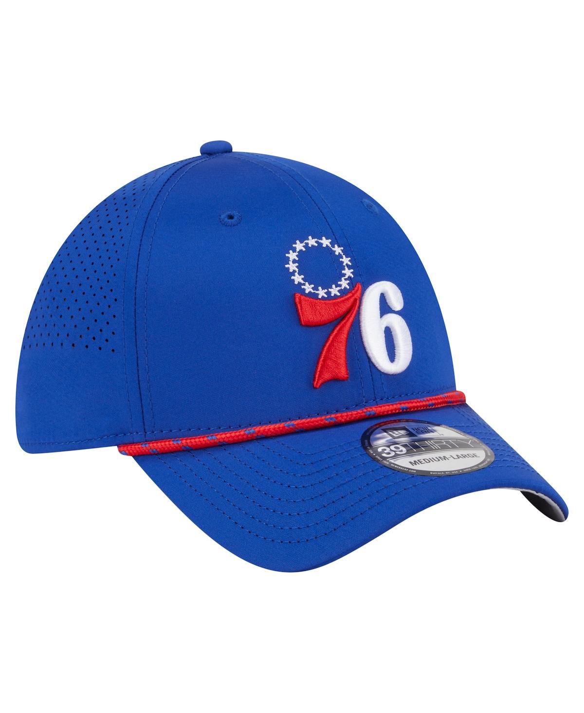 New Era Men's Royal Philadelphia 76ers Featherweight Poly Rope Flex 39Thirty Hat