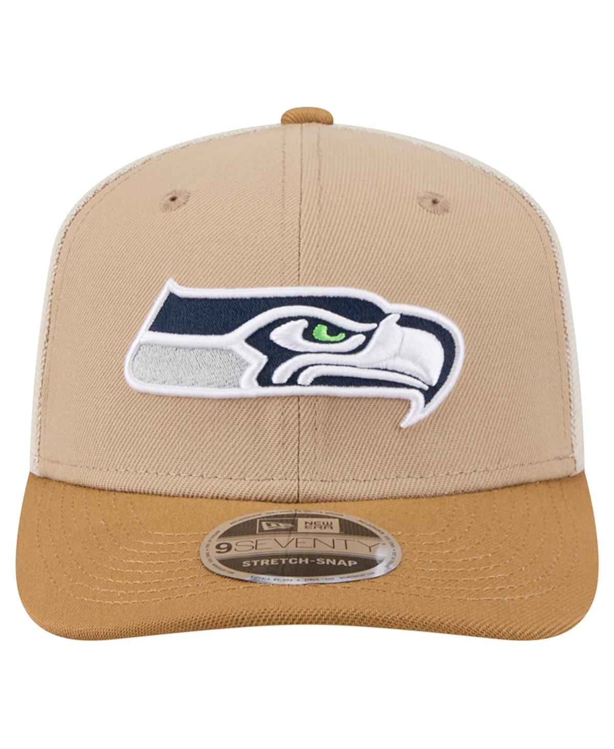 New Era Men's Light Beige Seattle Seahawks Two-Tone Trucker 9SEVENTY Adjustable Hat