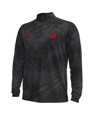 Men's Black Wisconsin Badgers Freedom Collection ArmorFuse Half-Zip Sweatshirt