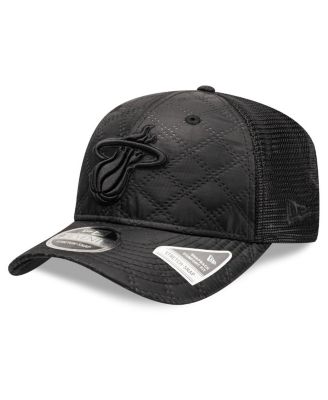 New Era - Men's Black Miami Heat Quilted 9SEVENTY Trucker Adjustable Hat