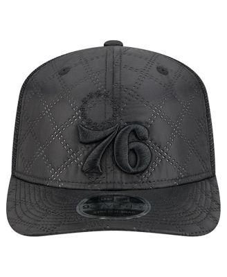 Men's Black Philadelphia 76ers Quilted 9SEVENTY Trucker Adjustable Hat