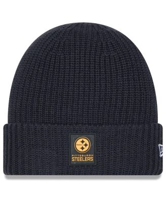 New Era - Men's Charcoal Pittsburgh Steelers 2025 Sideline Cold Weather Cuffed Knit Hat