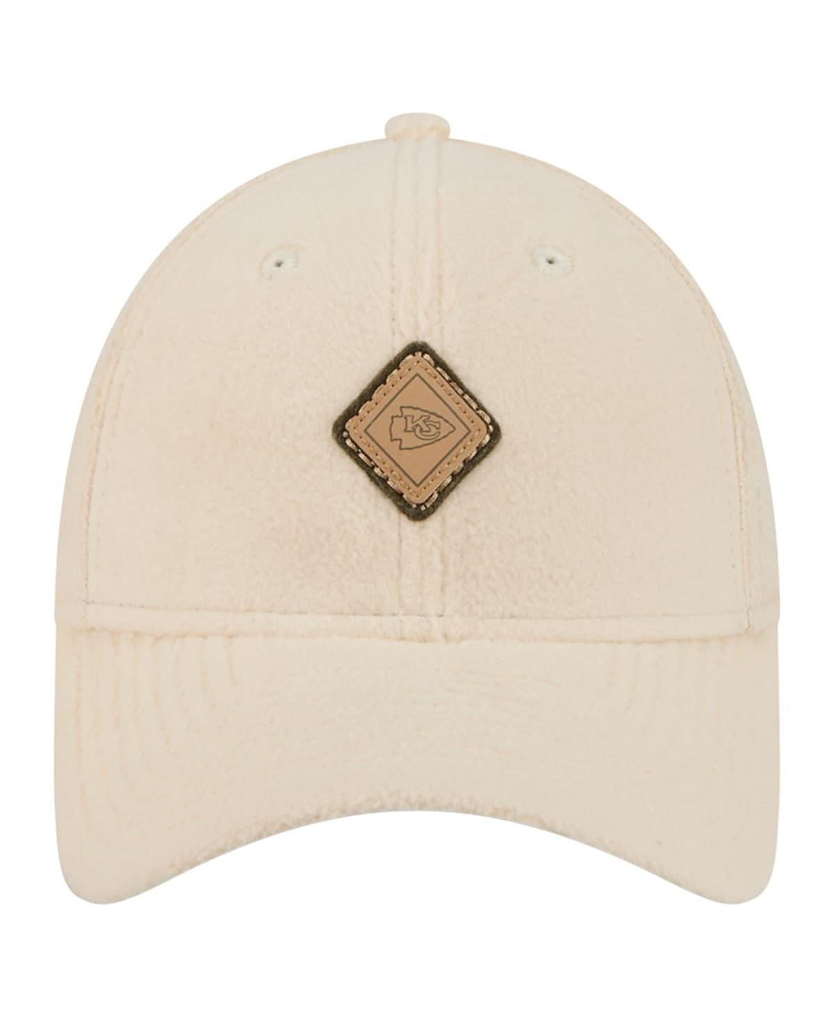 New Era Women's Cream Kansas City Chiefs Comfy 9forty Adjustable Hat In Neutral