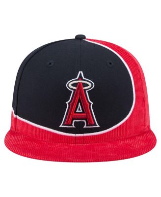 Men's Red/Navy Los Angeles Angels Retro Split Corduroy Snapback Hat