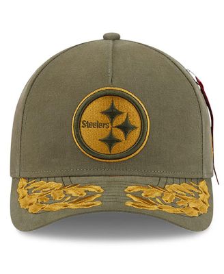 x Alpha Men's Industries Olive Pittsburgh Steelers A-Frame 9FORTY Adjustable Hat