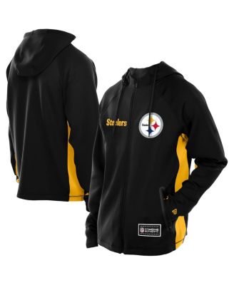 New Era - Men's Black Pittsburgh Steelers Combine Authentic Raglan Scuba Full-Zip Hoodie