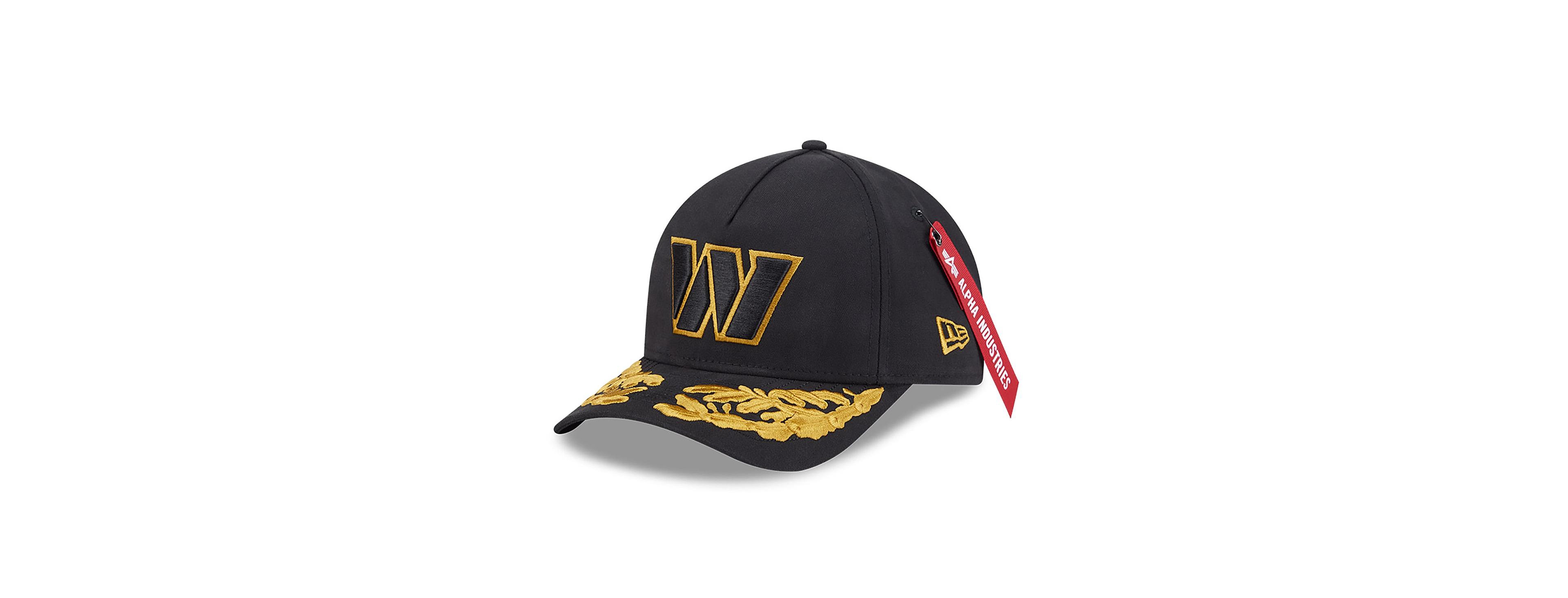 New Era x Alpha Men's Industries Black Washington Commanders A-Frame 9FORTY Adjustable Hat