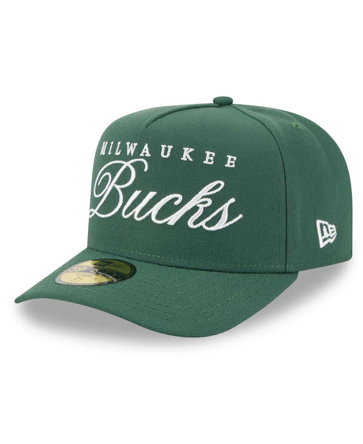 New Era Men's Hunter Green Milwaukee Bucks 2025 Nba Draft A-Frame 59FIFTY Fitted Hat