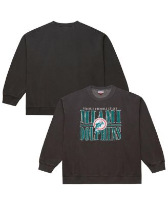 Men's Black Miami Dolphins Downtown Crew Vintage Logo Sweatshirt