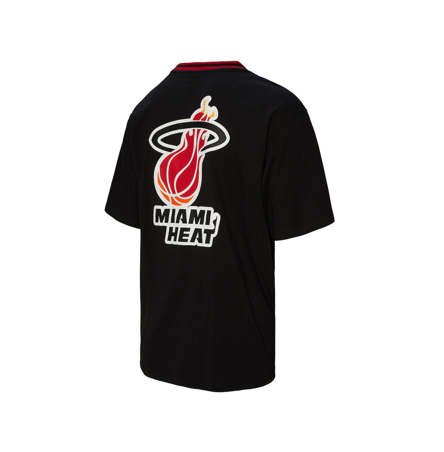 Футболка Mitchell & Ness Black Miami Heat Playmaker Vintage Logo — фото 5