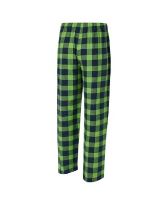 Men's College Navy/Neon Green Seattle Seahawks Avondale T-Shirt and Flannel Pants Set