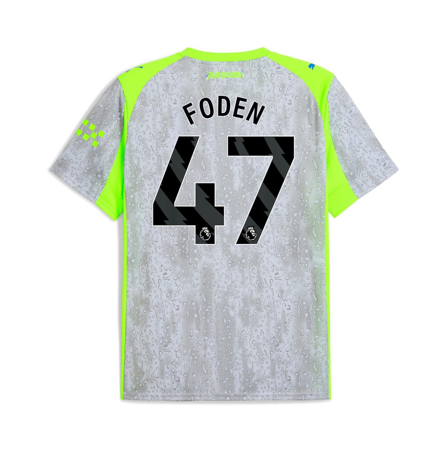 Мужской топ PUMA Green/Neon Green Manchester City 2025/26 Third Replica Jersey — фото 2