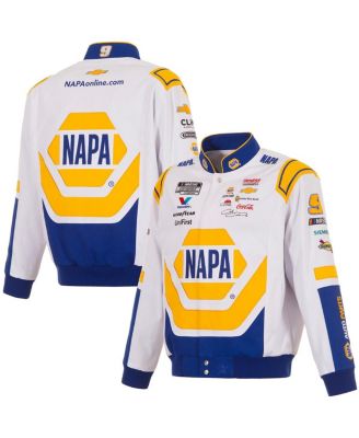 JH Design - Men's White/Royal Chase Elliott NAPA Full-Snap Twill Uniform Jacket