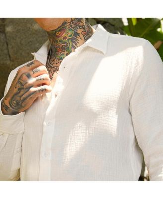 Men's Daisy White Breezy-Weave Shirt