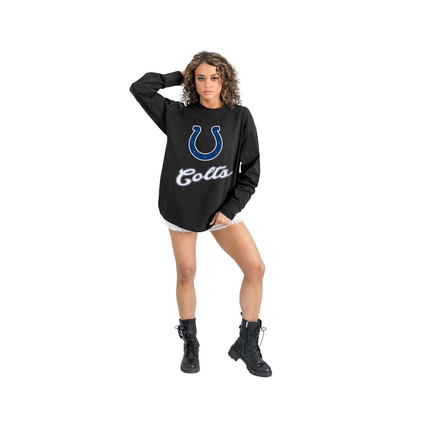 Женская футболка Gameday Couture Black Indianapolis Colts Oversized Long Sleeve — фото 2