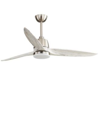 56-inch Modern Golden 3 Solid Wood Blade Tri Color Dimming Ceiling Fan