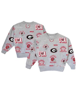 Gameday Couture - Big Girls Gray Georgia Bulldogs Always On Repeat Pullover Sweatshirt