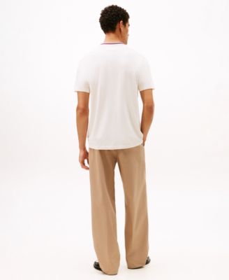 Men's Neck Stripe Detail Pique Pocket T-Shirt