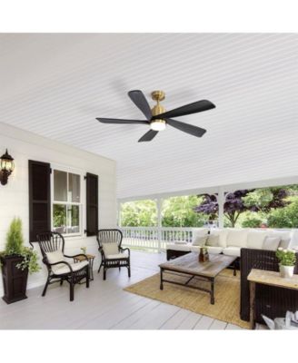 52-inch Modern Stylish Golden 5-Blade Ceiling Fan with Remote Control and Light Source