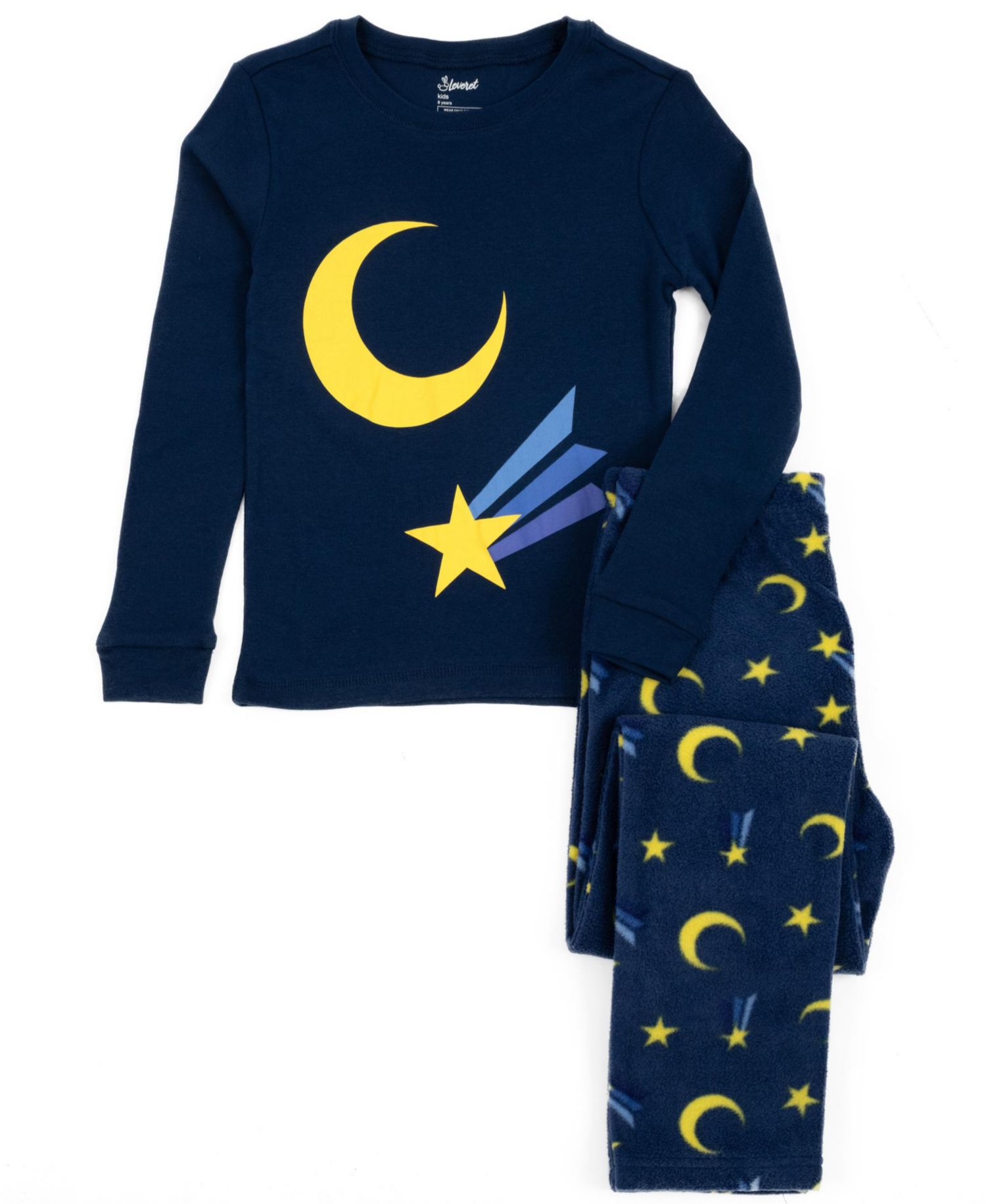 Toddler Matching Family Two-Piece Cotton Top and Fleece Pants Holiday Pajamas (2T-5T)