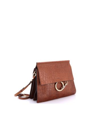 Medium Faye Shoulder Bag Embossed Leather