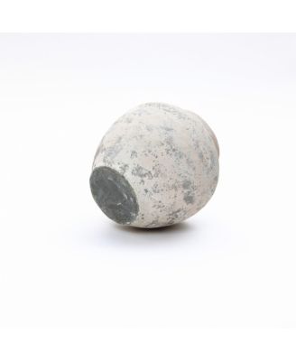 10.7" Mottled Gray Cement Globe Vase, Round Decorative Accent for Home Decor