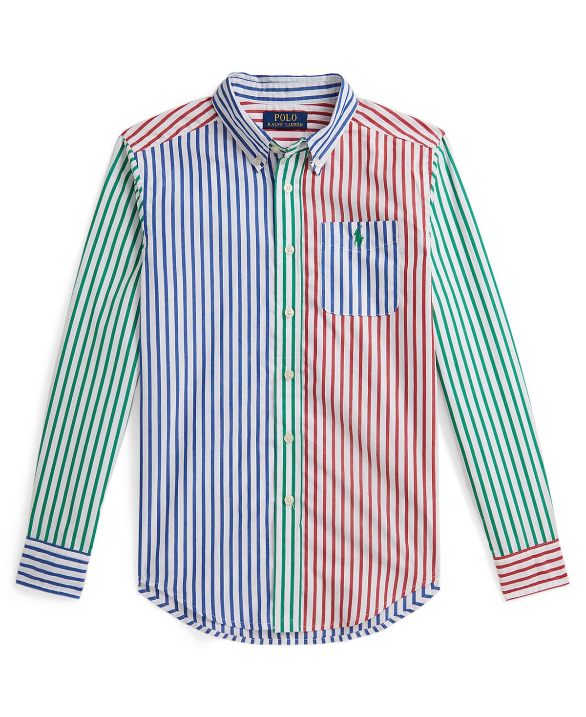 Polo Ralph Lauren Boys 8-20 Striped Long-Sleeve Poplin Fun Shirt