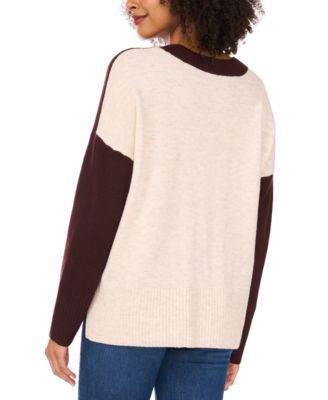 Women's Colorblocked Drop-Shoulder Sweater