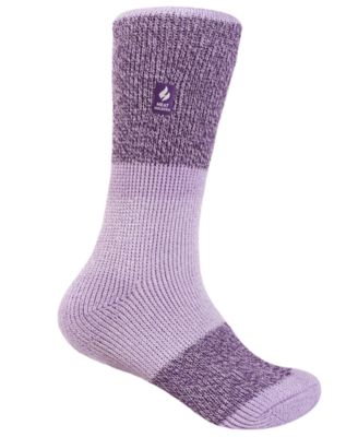 Heat Holders - Girls 2.5-10 Original Block Twist Crew-Length Thermal Socks