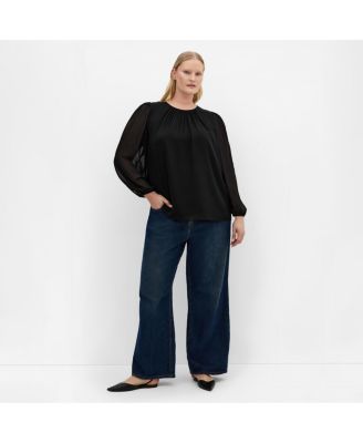 Plus Size Kelly Sheer Sleeve Top