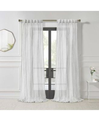 Paloma Sheer Dual Header Stylish and Functional Curtain Panel 52" x 108" White