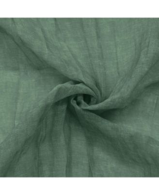 100% Polyester Paloma Sheer Broomstick Crushed Solid Dual Header Curtain Panel 52" x 95" Sage