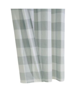 100% Polyester Genesis Light Filtering Plaid Woven Grommet Curtain Panel 52" x 95" Grey