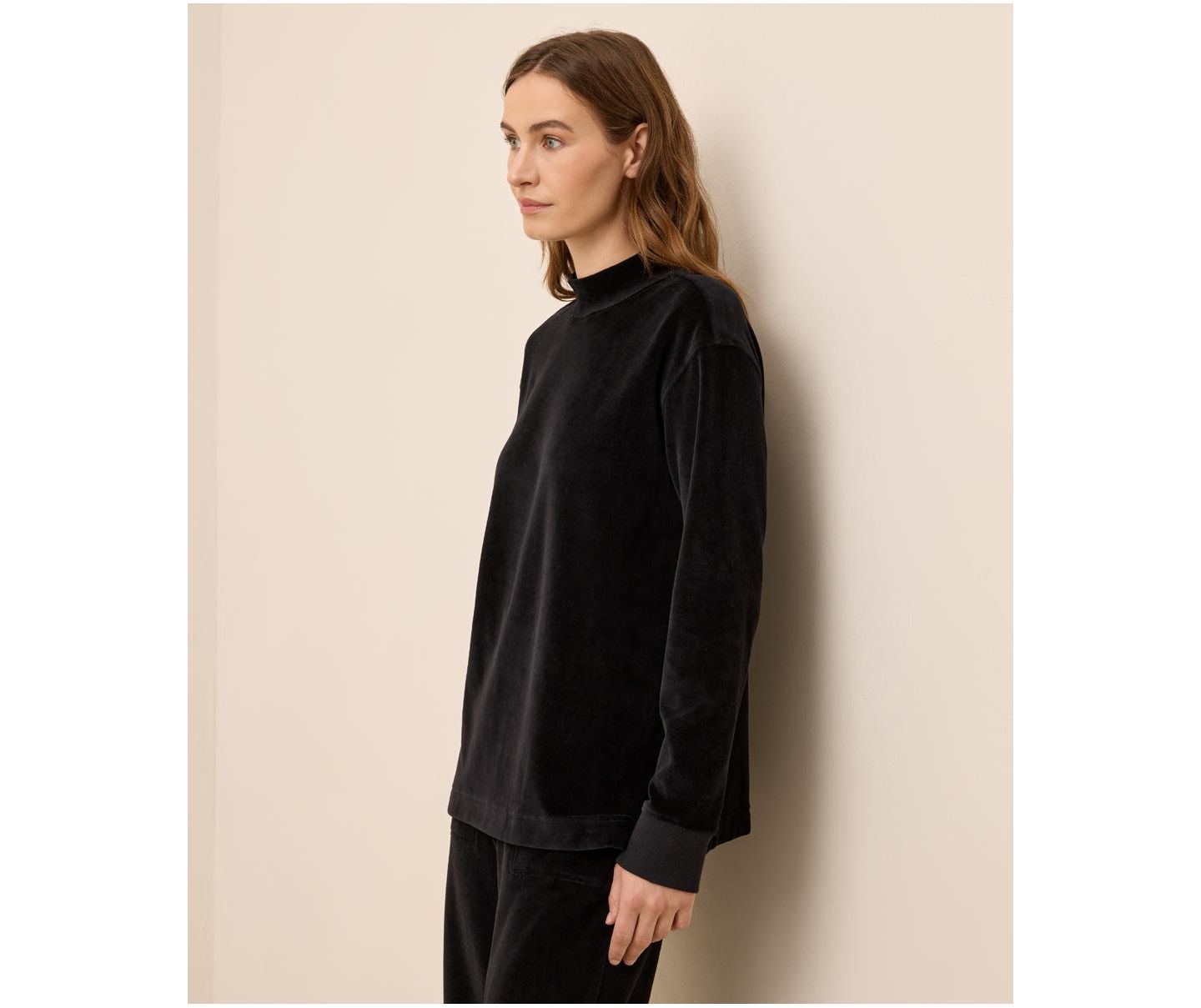 Женский свитер Pact Organic Cotton Velour Mock Neck Pullover, цвет: Чёрный — фото 4