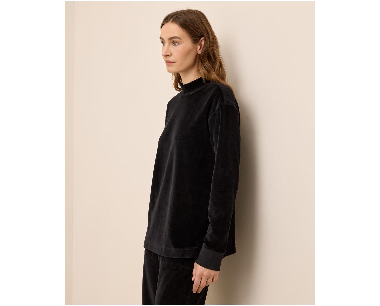 Women's Organic Cotton Velour Mock Neck Pullover