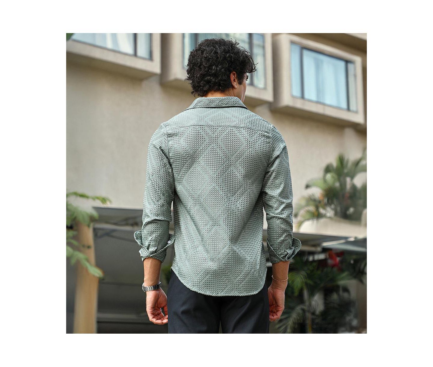 Мужская рубашка Cahoot Campus Sutra Sage Green Shard-Tactile, цвет: Зелёный — фото 3