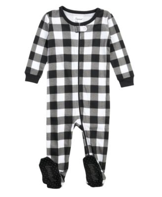 Baby Footed Cotton Plaid Holiday Pajamas