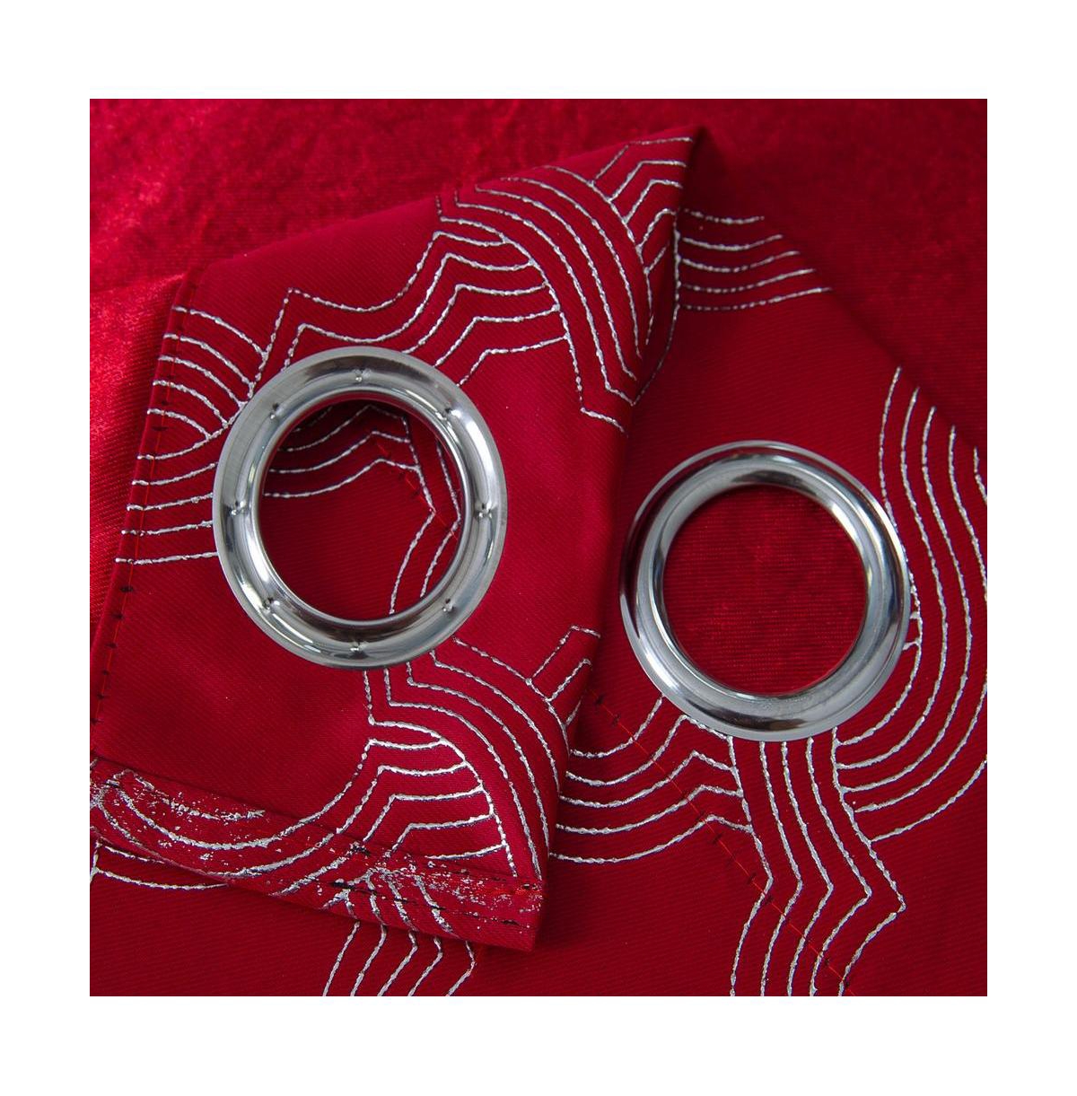 Oliva Gray Jansen Rubber Blackout Grommet Panel - 54x90" Red