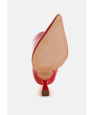 Farnak Pleather Spool Heel Boots Women