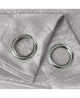 Oliva Gray Nora Embossed Blackout Grommet Panel - 52x90" Silver