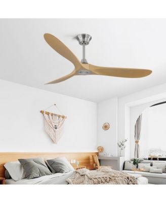 60-inch Modern Luxury Sand Nickel 3-Blade Ceiling Fans with Remote Control and Timer Function
