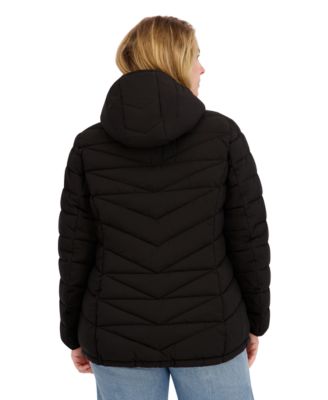 Plus Size Zip Front Short Packable Coat