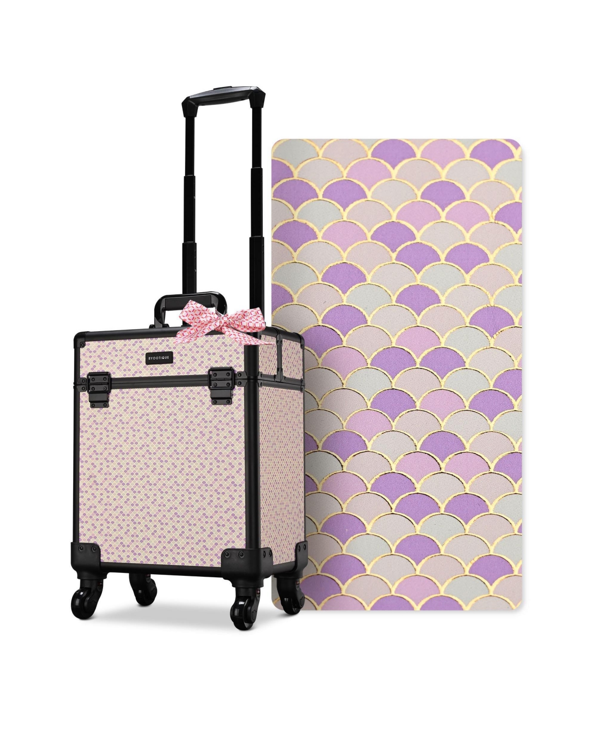 Byootique Cosmetology Case on Wheels Cosmetic Trolley Travel Art Deco Tyrian