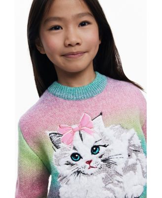 Girls's Rainbow cat sweater