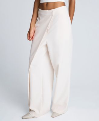 Women's Luxe Twill Fly Front Asymmetrical Crossover Pants